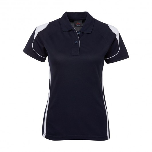 Navy White Ladies Bell Polo